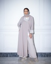 Crepe Abaya with Scarf Beige (1-1)