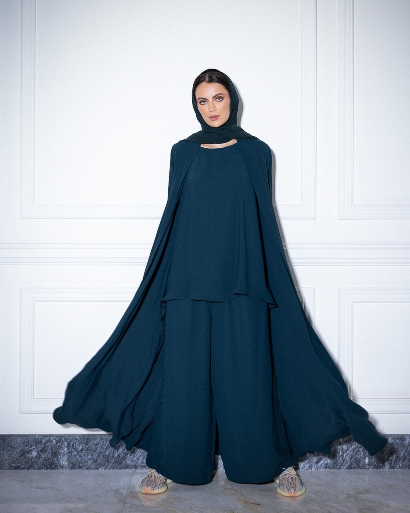 High Neck Abaya Emerald