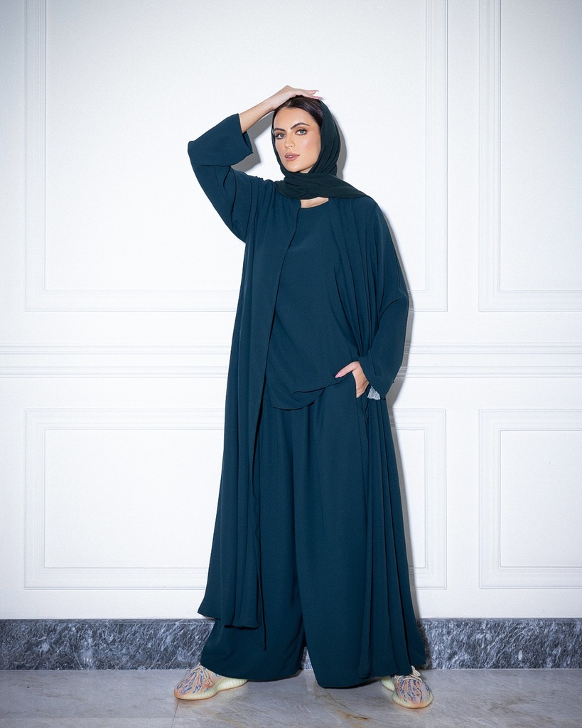 High Neck Abaya Emerald