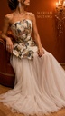Beige Tulle w/ RM Flower Gown