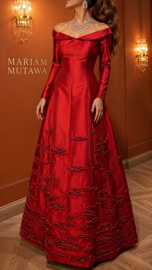 Red Embroidery Gown