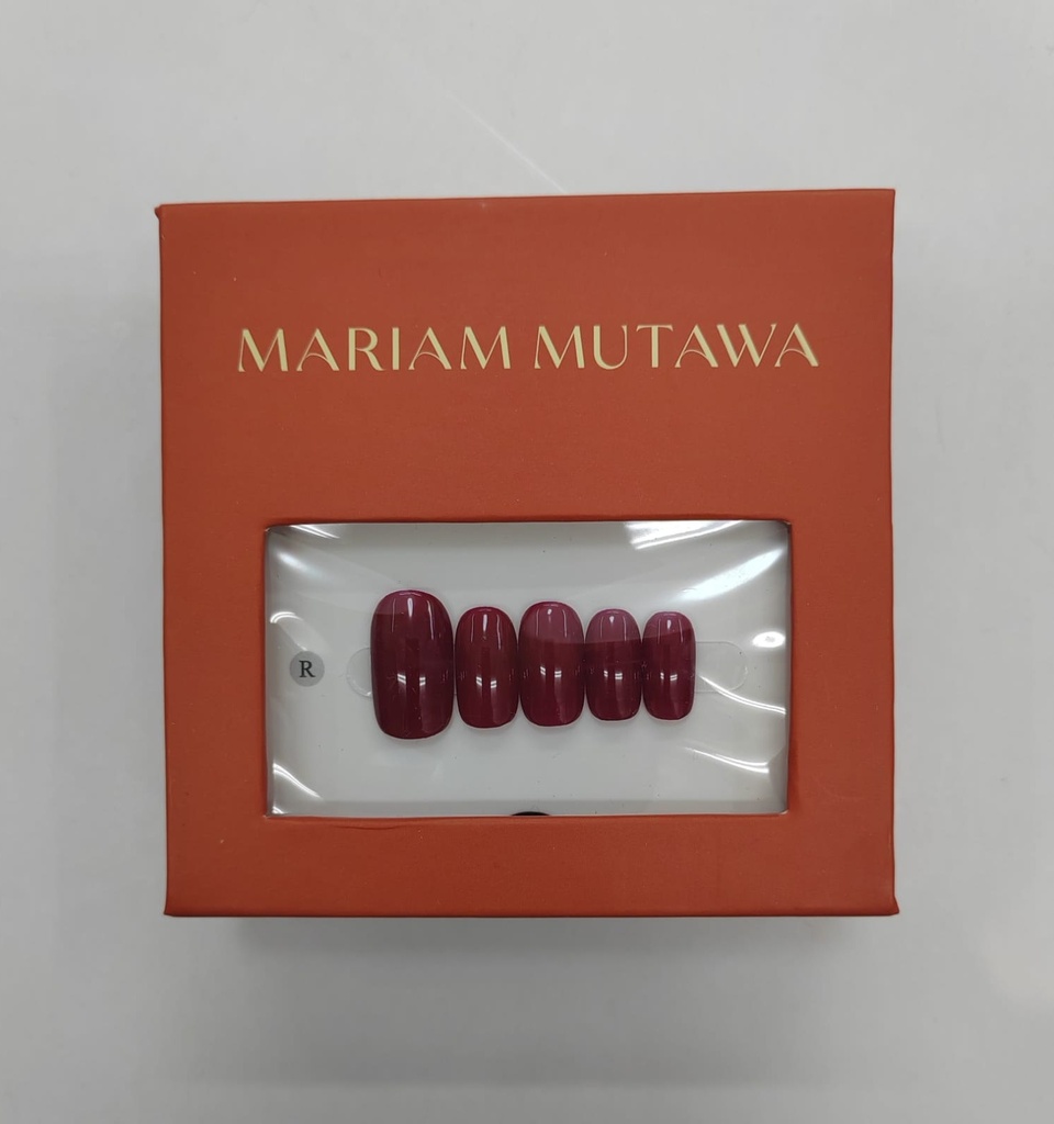 Nails Maroon ( square shape )